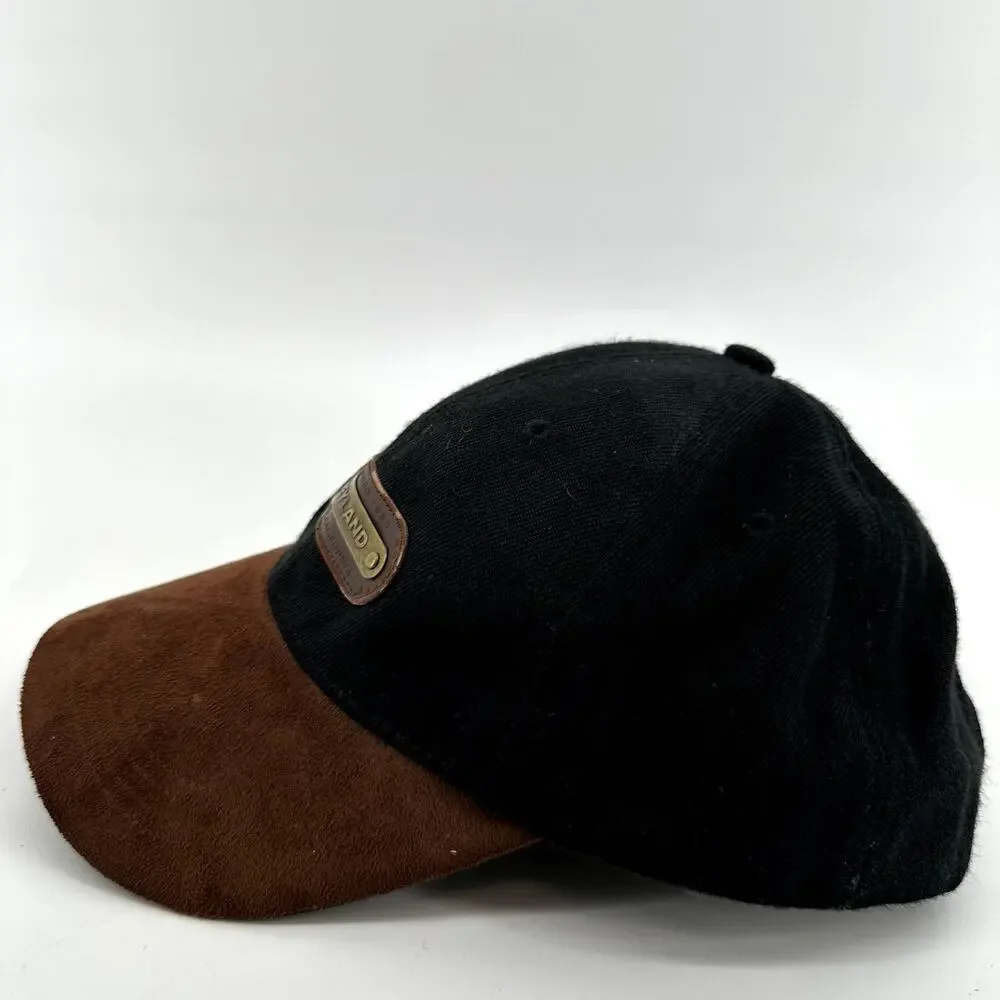 Disneyland Resort Anaheim Baseball Cap Embossed Wool Black Brown One Size